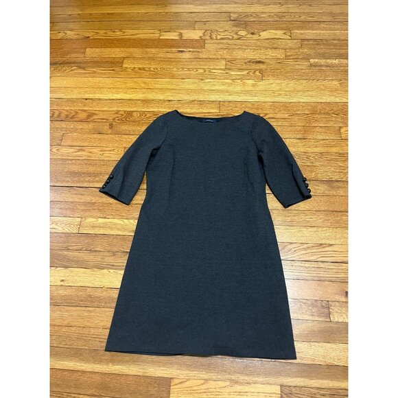 Lands' End Shift Dress 3/4 Sleeve Charcoal Gray Women's Size 8 Stretch - Picture 1 of 4